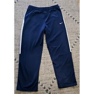 vintage Nike Basketball Pants Size M Navy Blue Athletic Ankle Zip